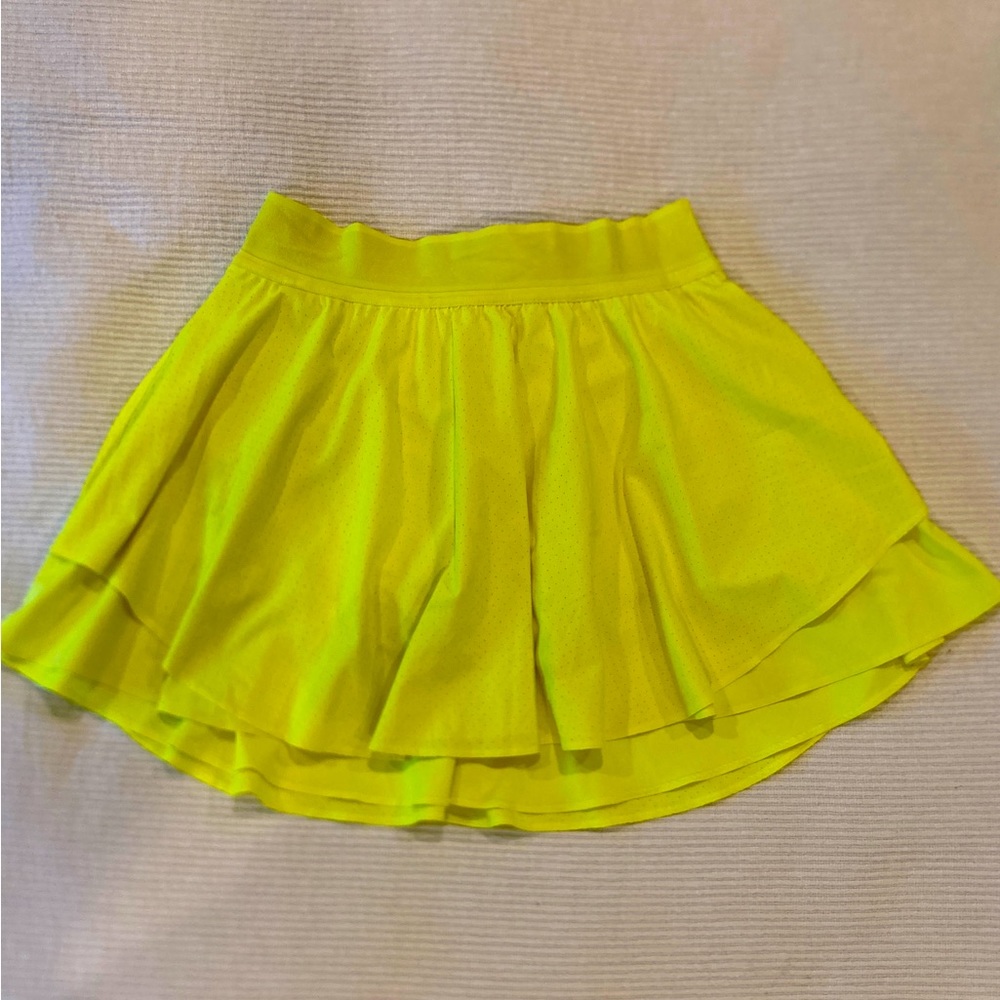 Lululemon court rival skirt perforated long yellow